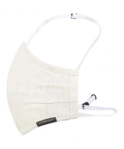 Vastramay Unisex 3 -Ply Solid Reusable Anti-Pollution, Comfortable Large Coverage With Head Band Wellness Biker Masks In Off White - Pack Of 1