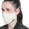 Vastramay Unisex 3 -Ply Solid Reusable Anti-Pollution, Comfortable Large Coverage With Head Band Wellness Biker Masks In Off White - Pack Of 1