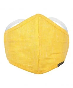 Rakhi Vastramay Unisex 3 -Ply Solid Reusable Anti-Pollution, Comfortable Large Coverage With Head Band Wellness Biker Masks In Yellow - Pack Of 1
