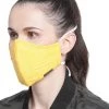 Rakhi Vastramay Unisex 3 -Ply Solid Reusable Anti-Pollution, Comfortable Large Coverage With Head Band Wellness Biker Masks In Yellow - Pack Of 1