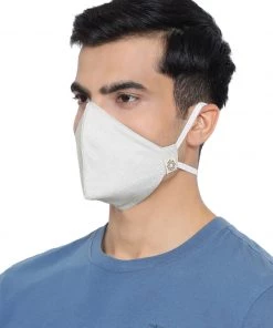 Vastramay Unisex 3 -Ply Self Design Reusable Anti-Pollution, Comfortable Large Coverage With Head Band Wellness Masks In Green - Pack Of 1 Rakhi