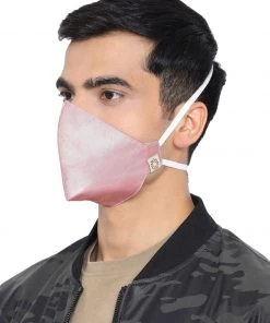 Rakhi Vastramay Unisex 3 -Ply Solid Reusable Anti-Pollution, Comfortable Large Coverage With Head Band Wellness Masks In Pink - Pack Of 1