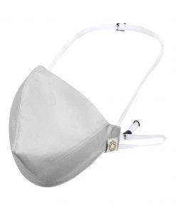 Vastramay Unisex 3 -Ply Solid Reusable Anti-Pollution, Comfortable Large Coverage With Head Band Wellness Masks In Silver - Pack Of 1