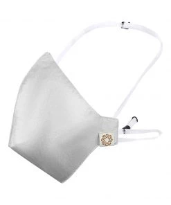 Vastramay Unisex 3 -Ply Solid Reusable Anti-Pollution, Comfortable Large Coverage With Head Band Wellness Masks In Silver - Pack Of 1