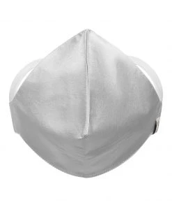 Vastramay Unisex 3 -Ply Solid Reusable Anti-Pollution, Comfortable Large Coverage With Head Band Wellness Masks In Silver - Pack Of 1