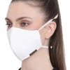 Rakhi Vastramay Unisex 3 -Ply Solid Reusable Anti-Pollution, Comfortable Large Coverage With Head Band Wellness Biker Masks In White - Pack Of 1
