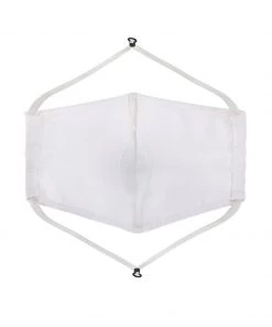 Rakhi Vastramay Unisex 3 -Ply Solid Reusable Anti-Pollution, Comfortable Large Coverage With Head Band Wellness Biker Masks In White - Pack Of 1