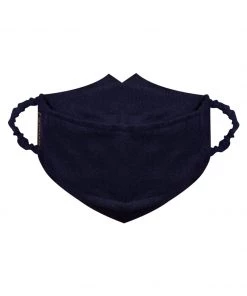 Vastramay Unisex 2-Ply Solid Reusable Free Size Comfortable, Ear Loop Wellness Masks In Navy Blue - Pack Of 1