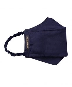 Vastramay Unisex 2-Ply Solid Reusable Free Size Comfortable, Ear Loop Wellness Masks In Navy Blue - Pack Of 1