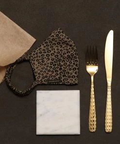 Vastramay Unisex 2-Ply Animal Printed Reusable Free Size Comfortable, Ear Loop Wellness Masks In Leopard Brown - Pack Of 1