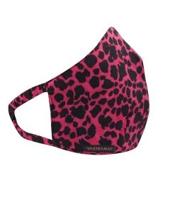 Vastramay Unisex 2-Ply Animal Printed Reusable Free Size Comfortable, Ear Loop Wellness Masks In Leopard Pink - Pack Of 1 Rakhi