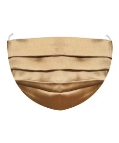Vastramay Unisex 2-Ply Solid Reusable Free Size Comfortable, Ear Loop Wellness Masks In Gold - Pack Of 1