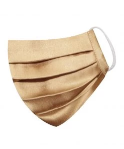 Vastramay Unisex 2-Ply Solid Reusable Free Size Comfortable, Ear Loop Wellness Masks In Gold - Pack Of 1