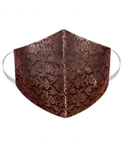 Vastramay Unisex 2 Ply Self Design Banarasi Brocade Reusable Face Mask