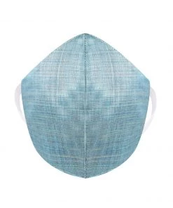 Vastramay Unisex 2 Ply Self Design Blue Cotton Textured Reusable Face Mask Rakhi