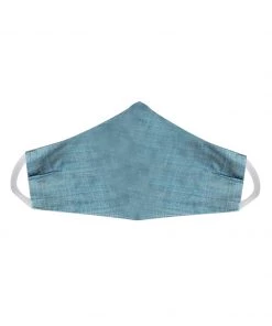 Vastramay Unisex 2 Ply Self Design Blue Cotton Textured Reusable Face Mask Rakhi