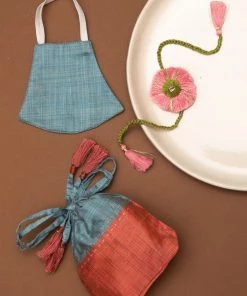 Vastramay Eco-Friendly Cotton Raksha Bandhan Rakhi, Mask And Potli Set