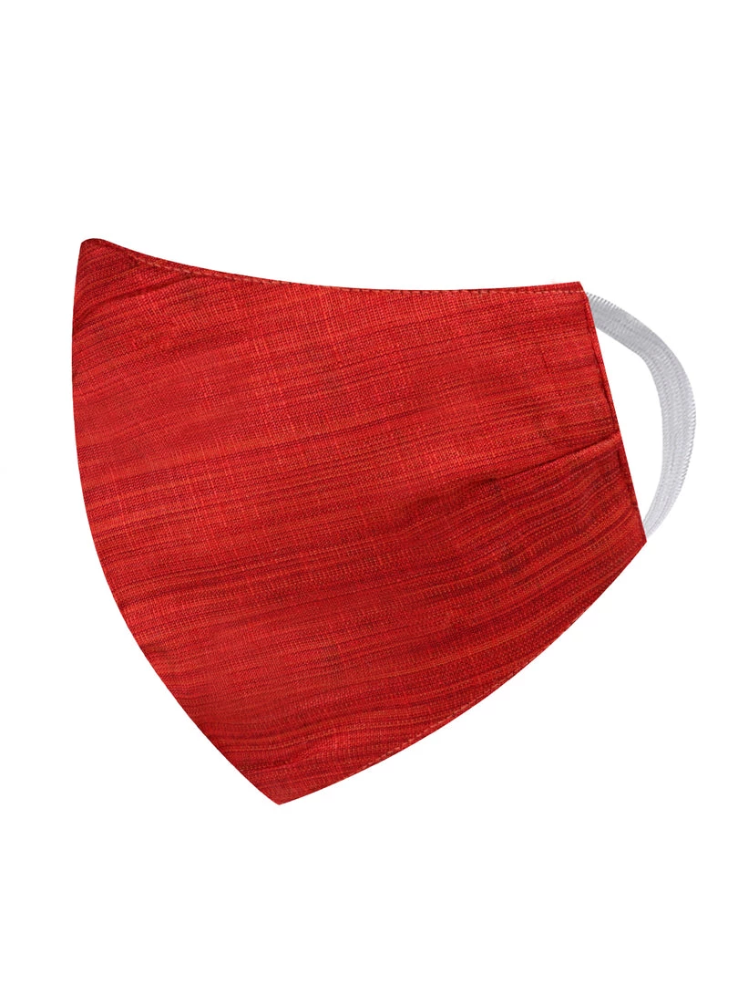 Vastramay Rakhi Unisex 2 Ply Self Design Red Cotton Textured Reusable Face Mask 3 Vastramay Rakhi Unisex 2 Ply Self Design Red Cotton Textured Reusable Face Mask