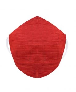 Vastramay Rakhi Unisex 2 Ply Self Design Red Cotton Textured Reusable Face Mask