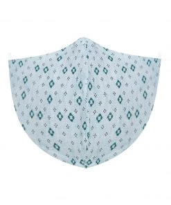 Rakhi Vastramay Unisex 3 -Ply Geometric Printed Reusable Anti-Pollution Comfortable Half Face, Ear Loop Cotton Wellness Mask