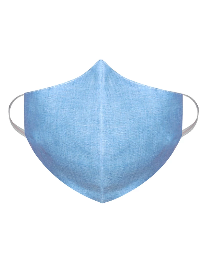 Vastramay Unisex 2 Ply Blue Cotton Textured Reusable Face Mask Rakhi 4 Vastramay Unisex 2 Ply Blue Cotton Textured Reusable Face Mask Rakhi