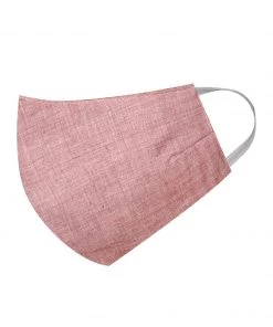 Vastramay Unisex 2 Ply Pink Cotton Textured Reusable Face Mask