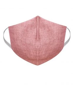Vastramay Unisex 2 Ply Pink Cotton Textured Reusable Face Mask
