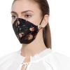 Rakhi Vastramay Unisex 4 -Ply Floral Printed Reusable Anti-Pollution, Comfortable Large Coverage With Ear Loops Wellness Masks In Black - Pack Of 1