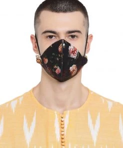Rakhi Vastramay Unisex 4 -Ply Floral Printed Reusable Anti-Pollution, Comfortable Large Coverage With Ear Loops Wellness Masks In Black - Pack Of 1 14 Rakhi Vastramay Unisex 4 -Ply Floral Printed Reusable Anti-Pollution, Comfortable Large Coverage With Ear Loops Wellness Masks In Black - Pack Of 1