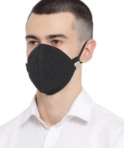 Rakhi Vastramay Unisex 4 -Ply Quilted Reusable Anti-Pollution, Comfortable Large Coverage With Ear Loops Wellness Masks In Black - Pack Of 1 12 Rakhi Vastramay Unisex 4 -Ply Quilted Reusable Anti-Pollution, Comfortable Large Coverage With Ear Loops Wellness Masks In Black - Pack Of 1