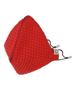 Rakhi Vastramay Unisex 4 -Ply Quilted Reusable Anti-Pollution, Comfortable Large Coverage With Ear Loops Wellness Masks In Red - Pack Of 1