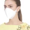 Vastramay Unisex 4 -Ply Quilted Reusable Anti-Pollution, Comfortable Large Coverage With Ear Loops Wellness Masks In White - Pack Of 1