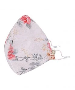 Vastramay Unisex 4 -Ply Floral Printed Reusable Anti-Pollution, Comfortable Large Coverage With Ear Loops Wellness Masks In Pink - Pack Of 1 Rakhi