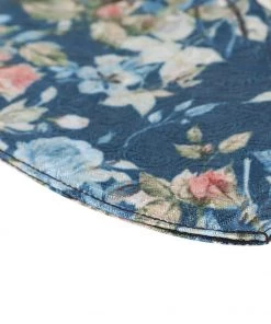 Vastramay Unisex 4 -Ply Floral Print On Embroidered Base Reusable Anti-Pollution, Comfortable Large Coverage With Ear Loops Wellness Masks In Blue - Pack Of 1 Rakhi