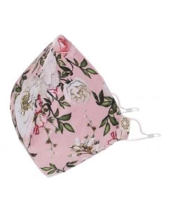 Vastramay Unisex 4 -Ply Floral Printed Reusable Anti-Pollution, Comfortable Large Coverage With Ear Loops Wellness Masks In Pink - Pack Of 1 Rakhi