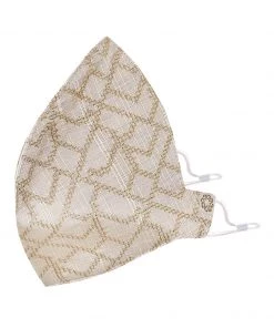 Rakhi Vastramay Unisex 4 -Ply Embroidered Reusable Anti-Pollution, Comfortable Large Coverage With Ear Loops Wellness Masks In Beige - Pack Of 1
