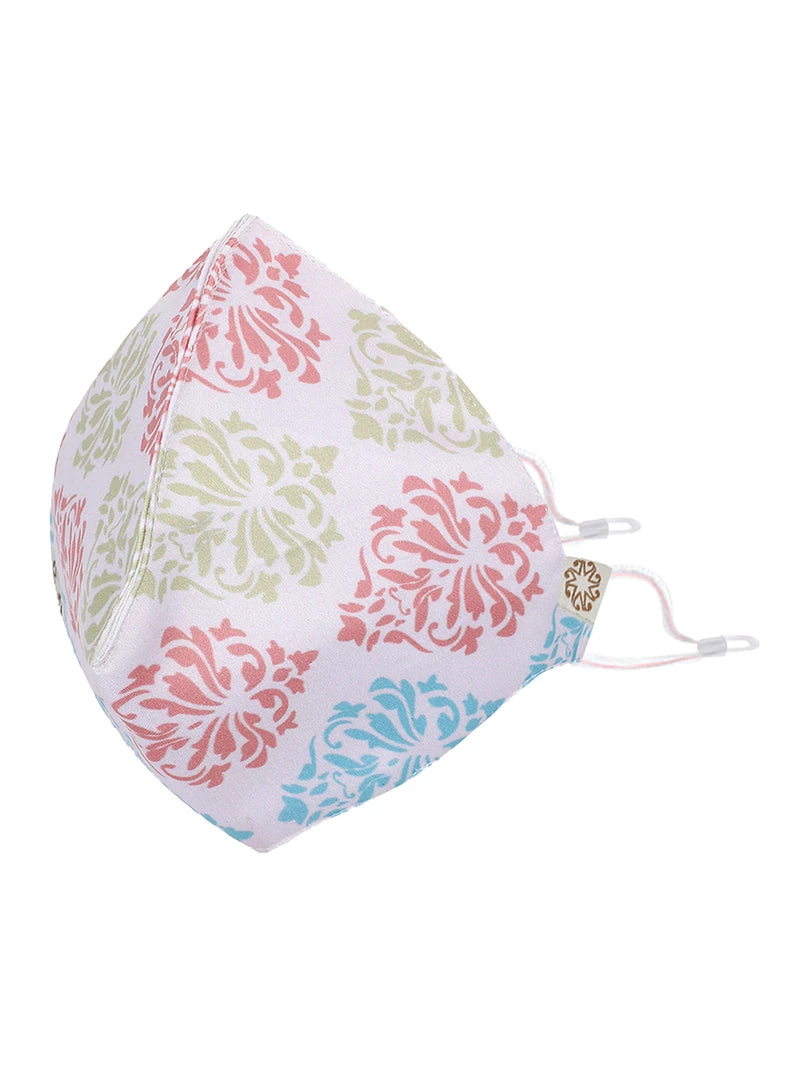 Rakhi Vastramay Unisex 4 -Ply Ethnic Motif Printed Reusable Anti-Pollution Ear Loops Wellness Mask In White - Pack Of 1 4 Rakhi Vastramay Unisex 4 -Ply Ethnic Motif Printed Reusable Anti-Pollution Ear Loops Wellness Mask In White - Pack Of 1