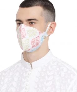 Rakhi Vastramay Unisex 4 -Ply Ethnic Motif Printed Reusable Anti-Pollution Ear Loops Wellness Mask In White - Pack Of 1 12 Rakhi Vastramay Unisex 4 -Ply Ethnic Motif Printed Reusable Anti-Pollution Ear Loops Wellness Mask In White - Pack Of 1