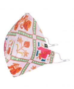Vastramay Unisex 4 - Ply Digital Printed Reusable Anti-Pollution, Ear Loops Wellness Mask In White - Pack Of 1 Rakhi