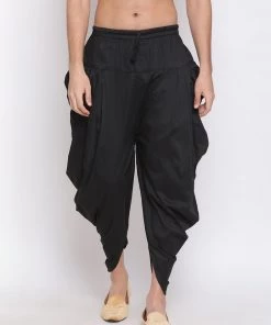 VASTRAMAY Men's Black Solid Dhoti Pant