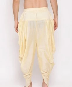 VASTRAMAY Men's Cream Solid Dhoti Pant