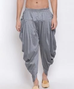 Buy 1 Get 1 VASTRAMAY Men's Grey Solid Dhoti Pant