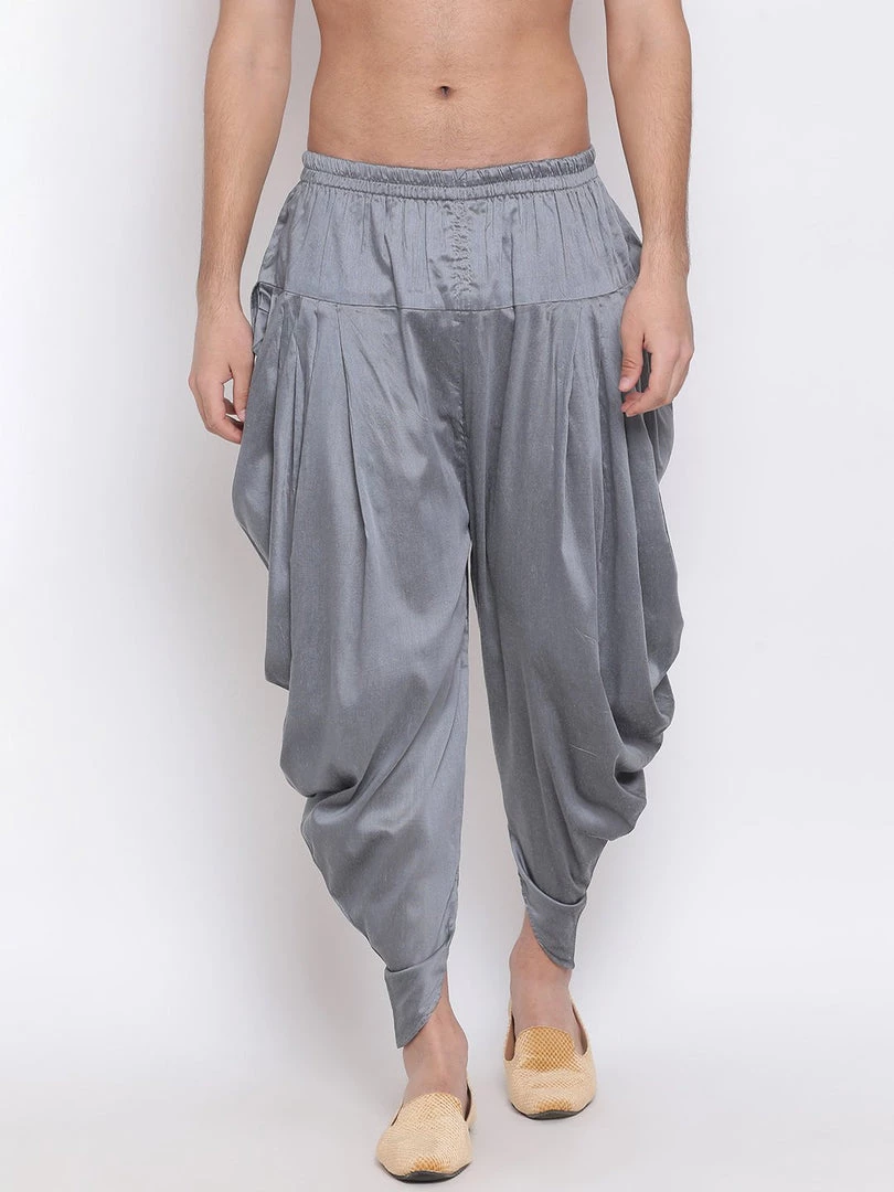 Buy 1 Get 1 VASTRAMAY Men's Grey Solid Dhoti Pant 3 Buy 1 Get 1 VASTRAMAY Men's Grey Solid Dhoti Pant