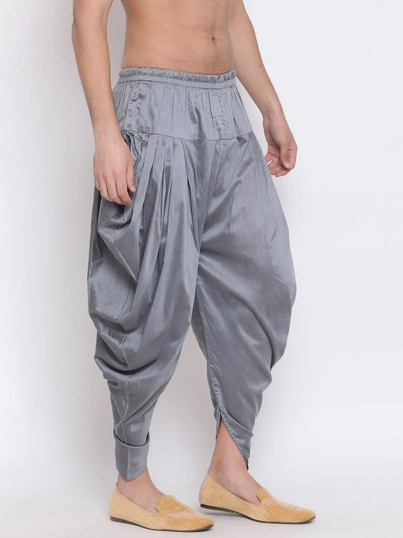 Buy 1 Get 1 VASTRAMAY Men's Grey Solid Dhoti Pant 4 Buy 1 Get 1 VASTRAMAY Men's Grey Solid Dhoti Pant