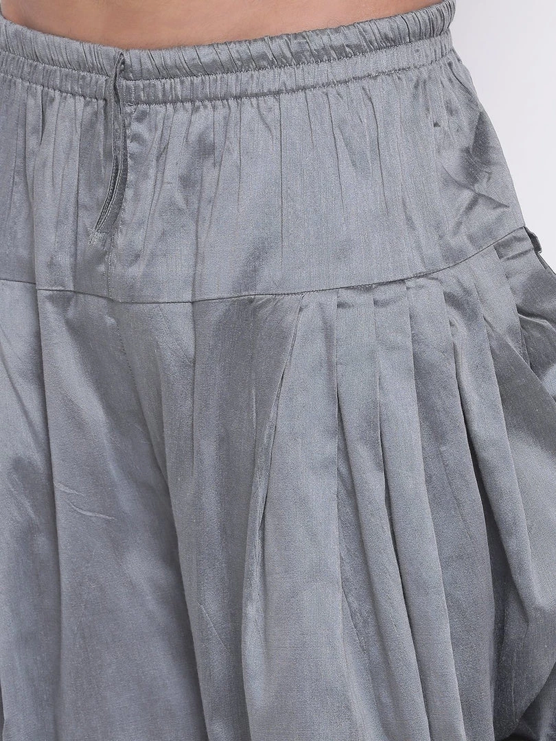 Buy 1 Get 1 VASTRAMAY Men's Grey Solid Dhoti Pant 5 Buy 1 Get 1 VASTRAMAY Men's Grey Solid Dhoti Pant