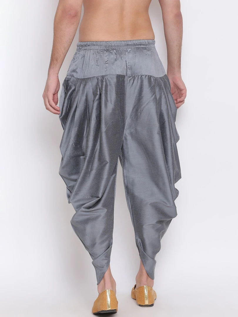 Buy 1 Get 1 VASTRAMAY Men's Grey Solid Dhoti Pant 6 Buy 1 Get 1 VASTRAMAY Men's Grey Solid Dhoti Pant