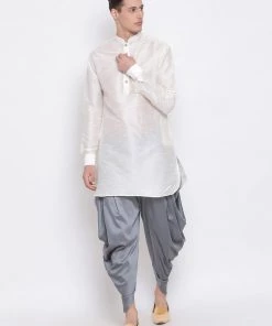 Buy 1 Get 1 VASTRAMAY Men's Grey Solid Dhoti Pant 12 Buy 1 Get 1 VASTRAMAY Men's Grey Solid Dhoti Pant