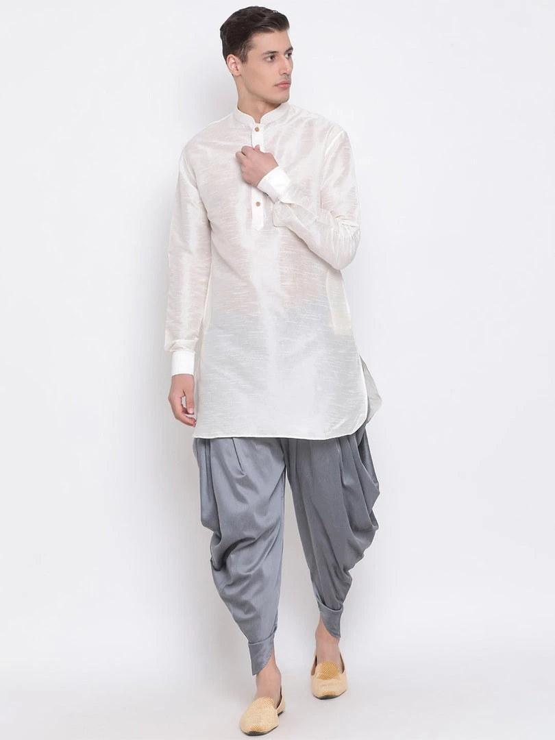 Buy 1 Get 1 VASTRAMAY Men's Grey Solid Dhoti Pant 7 Buy 1 Get 1 VASTRAMAY Men's Grey Solid Dhoti Pant