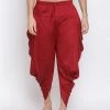 VASTRAMAY Men's Maroon Solid Dhoti Pant