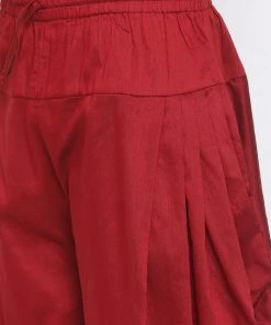 VASTRAMAY Men's Maroon Solid Dhoti Pant 10 VASTRAMAY Men's Maroon Solid Dhoti Pant